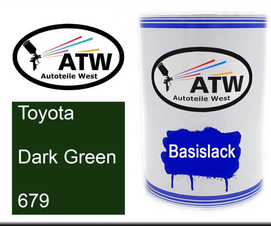 Toyota, Dark Green, 679: 500ml Lackdose, von ATW Autoteile West.